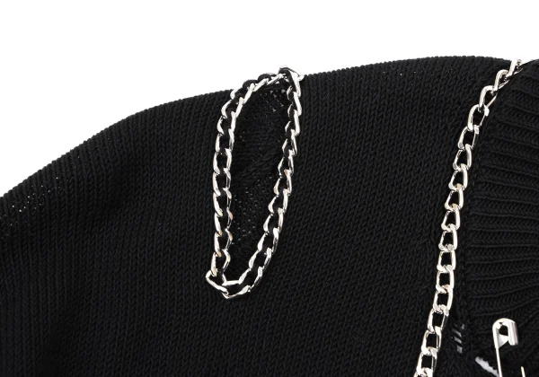 JUNYA WATANABE Chain Embellished Crash Knit Sweater K-167006_006