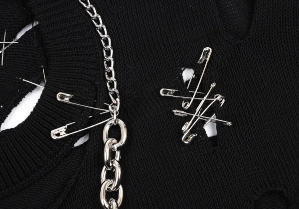 JUNYA WATANABE Chain Embellished Crash Knit Sweater K-167006_007