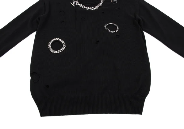JUNYA WATANABE Chain Embellished Crash Knit Sweater K-167006_011