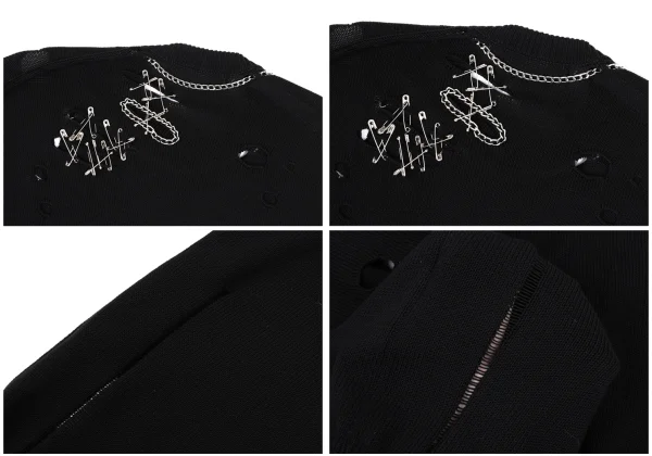 JUNYA WATANABE Chain Embellished Crash Knit Sweater K-167006_016