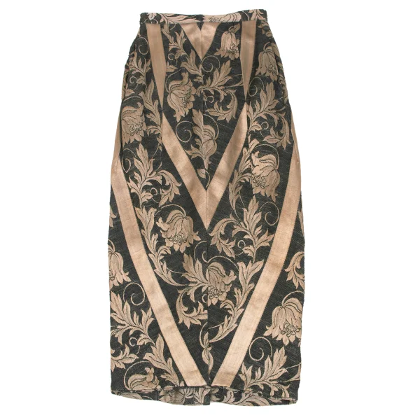 Unbranded Floral Jacquard Switching Hem Slit Skirt K-167007_002