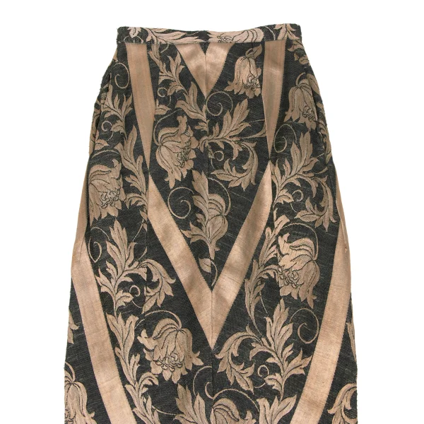 Unbranded Floral Jacquard Switching Hem Slit Skirt K-167007_003