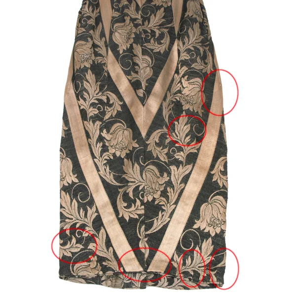 Unbranded Floral Jacquard Switching Hem Slit Skirt K-167007_005