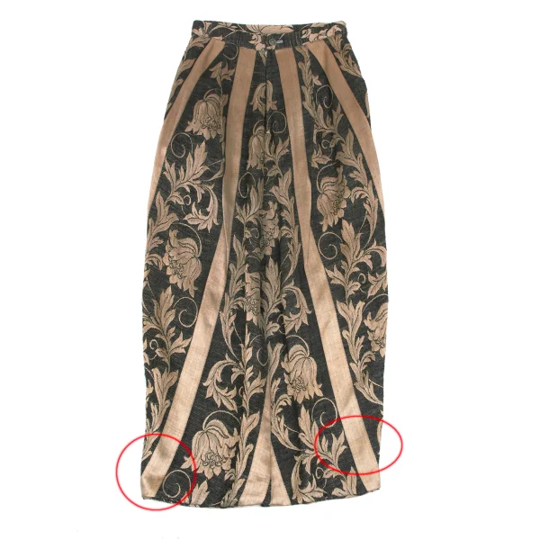 Unbranded Floral Jacquard Switching Hem Slit Skirt K-167007_010