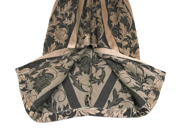 Unbranded Floral Jacquard Switching Hem Slit Skirt K-167007_015