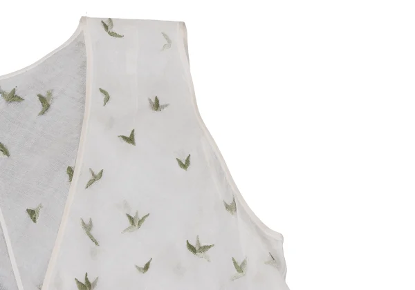 PRADA Embroidery Sleeveless See-through Dress K-167008_006