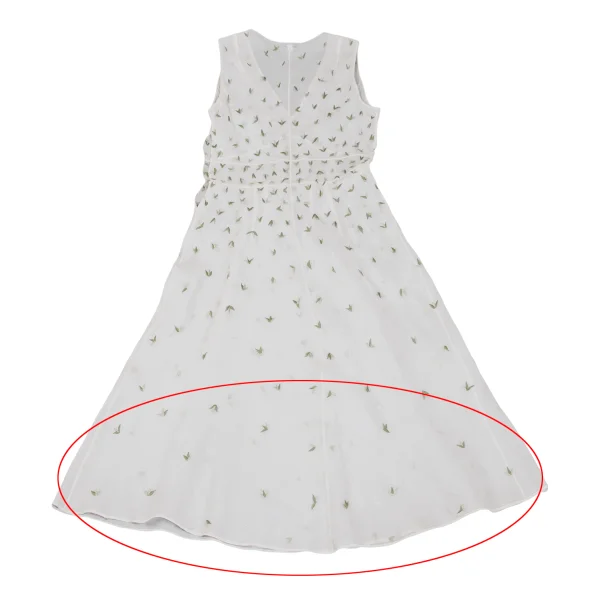 PRADA Embroidery Sleeveless See-through Dress K-167008_012