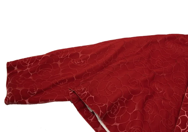 COMME des GARCONS Rose Flocked Buttonless Jacket K-167009_006