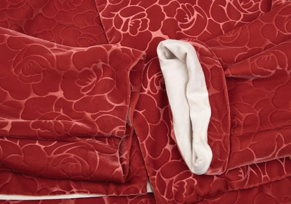 COMME des GARCONS Rose Flocked Buttonless Jacket K-167009_007