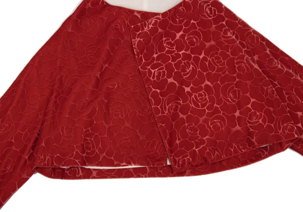 COMME des GARCONS Rose Flocked Buttonless Jacket K-167009_008