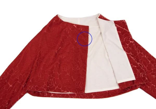 COMME des GARCONS Rose Flocked Buttonless Jacket K-167009_009