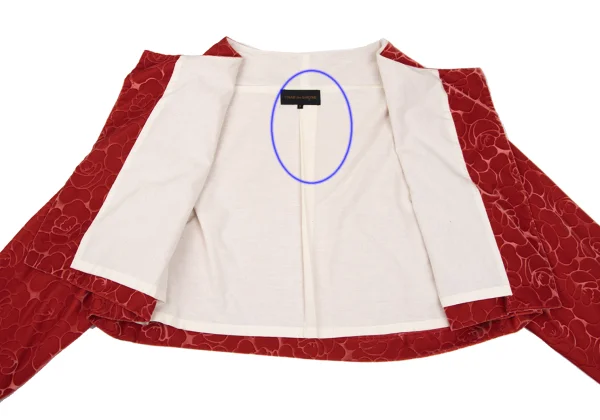 COMME des GARCONS Rose Flocked Buttonless Jacket K-167009_011