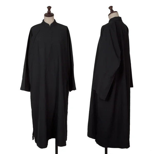 コムコム コムデギャルソンCOMME des GARCONS ポリホック留めバンドカラーワンピース 紺S