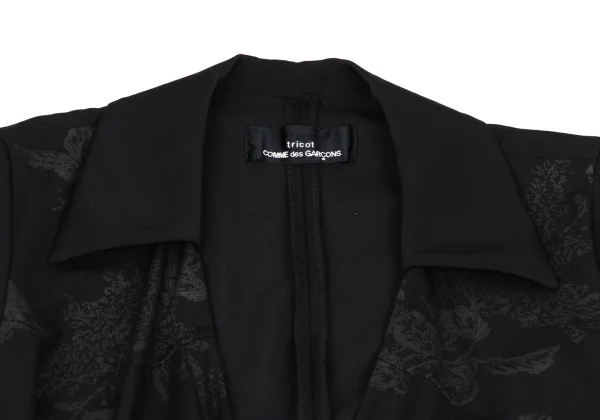 tricot COMME des GARCONS Wool Gabardine Botanical Print Belted Dres K-167015_004