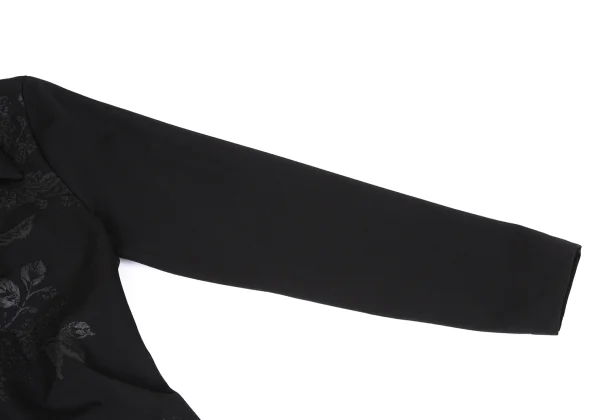 tricot COMME des GARCONS Wool Gabardine Botanical Print Belted Dres K-167015_006