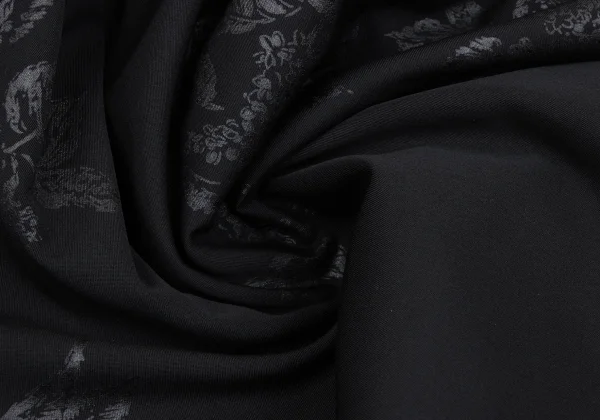 tricot COMME des GARCONS Wool Gabardine Botanical Print Belted Dres K-167015_016