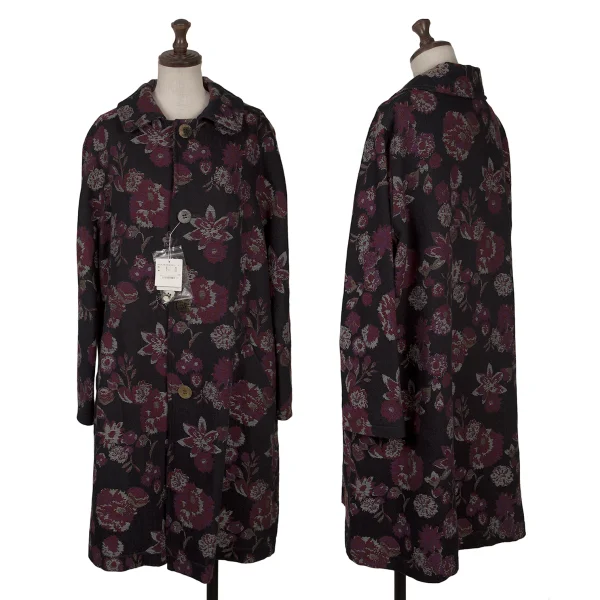 Plantation Dyed Floral jacquard Coat Navy,Purple M K-167020_001