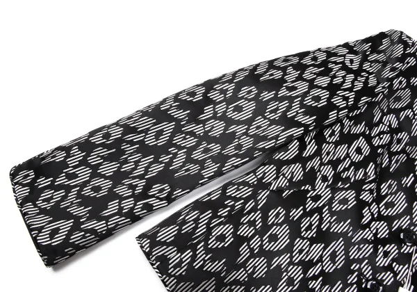 ARMANI COLLEZIONI Striped Leopard Jacquard Collarless Jacket K-167022_004