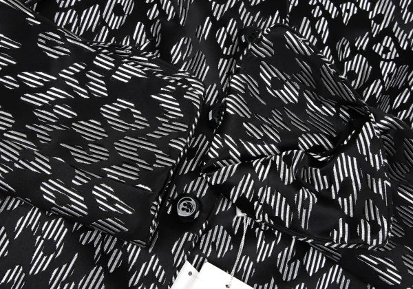 ARMANI COLLEZIONI Striped Leopard Jacquard Collarless Jacket K-167022_005