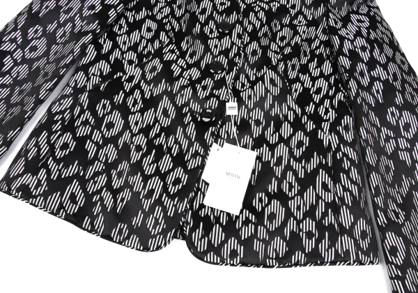 ARMANI COLLEZIONI Striped Leopard Jacquard Collarless Jacket K-167022_006