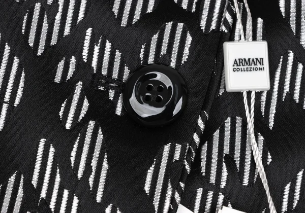 ARMANI COLLEZIONI Striped Leopard Jacquard Collarless Jacket K-167022_007