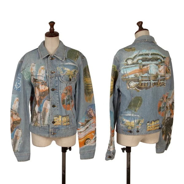 D&G Vintage Print Denim Jacket Blue,Multi-Color M K-167023_001