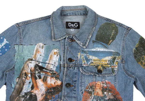 D&G Vintage Print Denim Jacket K-167023_003