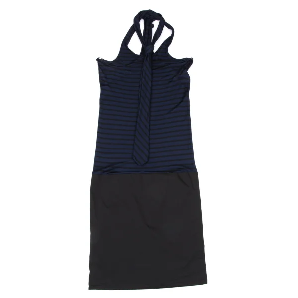 GAULTIER2 Stripe Switching Halter Neck Dress K-167025_002