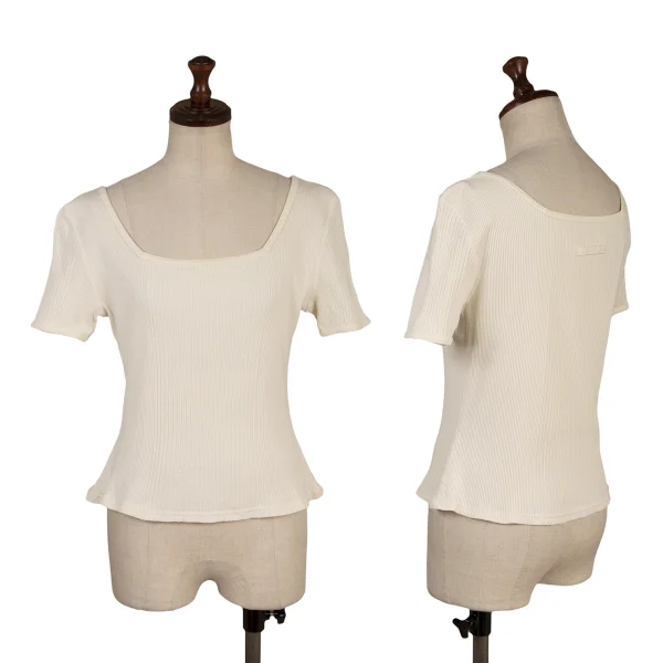 Unbranded Cotton Rib T Shirt Ivory 40 K-167029_001