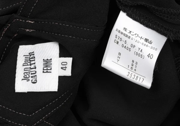 Jean Paul GAULTIER FEMME Hem Drape Stitch Overall Dress K-167030_019