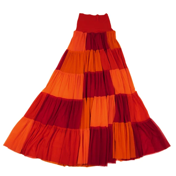 Jean Paul GAULTIER SOLEIL Panel Switching Gathered High Waist Skirt K-167033_002