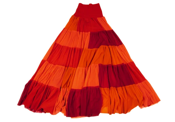 Jean Paul GAULTIER SOLEIL Panel Switching Gathered High Waist Skirt K-167033_013