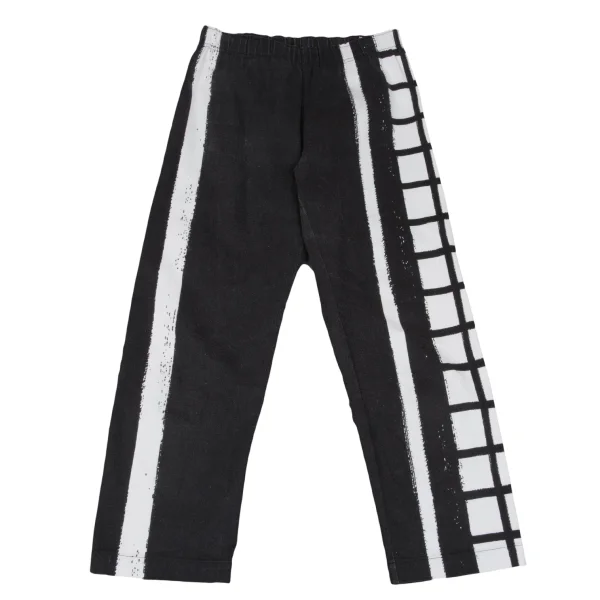 ISSEY MIYAKE me Sideline Check Brushed Paint Pants Charcoal,White Free K-167041_001