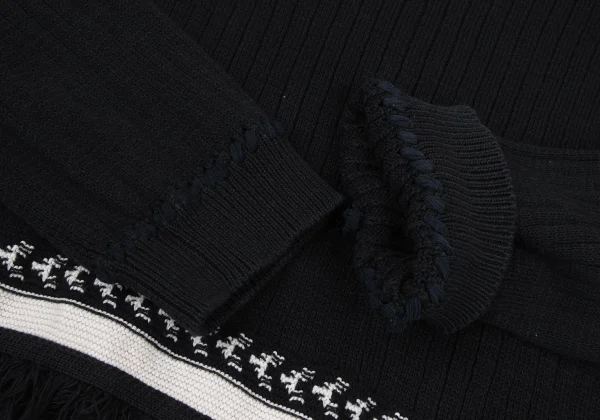 ISSEY MIYAKE HaaT Cotton Hem Fringe Knit Top K-167043_005