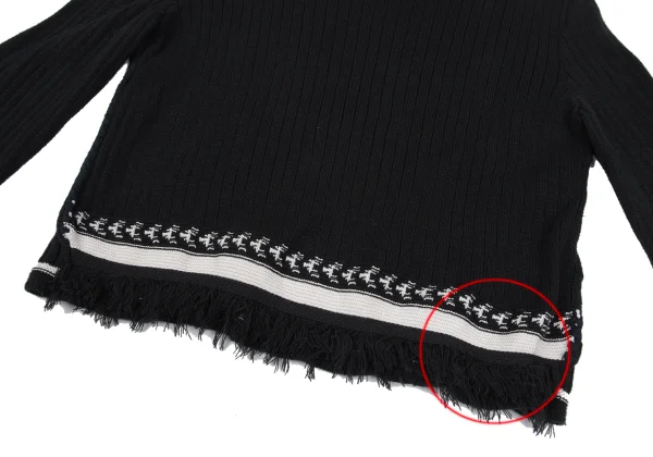 ISSEY MIYAKE HaaT Cotton Hem Fringe Knit Top K-167043_006