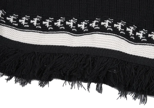 ISSEY MIYAKE HaaT Cotton Hem Fringe Knit Top K-167043_008