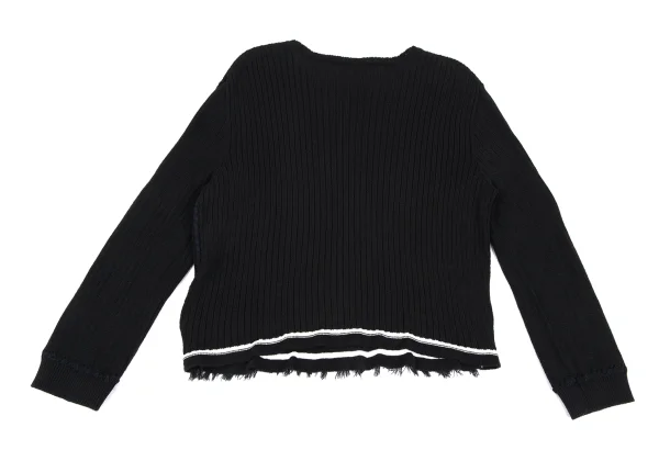 ISSEY MIYAKE HaaT Cotton Hem Fringe Knit Top K-167043_010