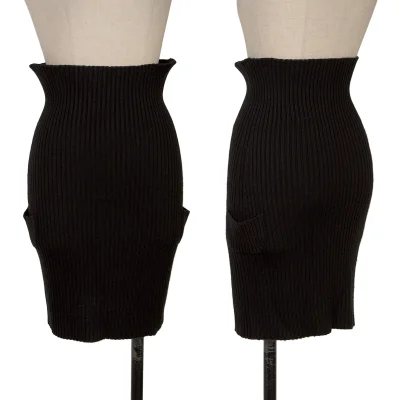 ISSEY MIYAKE HaaT Wool Blend Side Pocket Knit Skirt