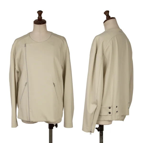 ISSEY MIYAKE HaaT ORJ Collarless Zip up Jacket Beige 2 K-167045_001