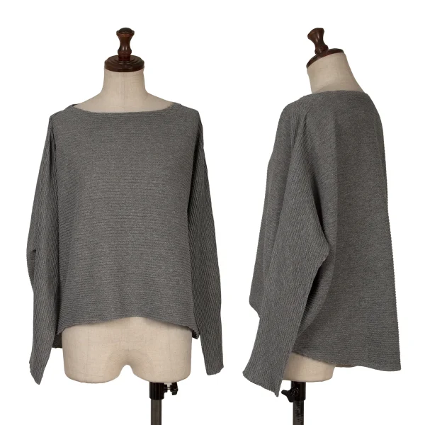 ISSEY MIYAKE Pleated Dolman T-shirt Grey 2 K-167048_001