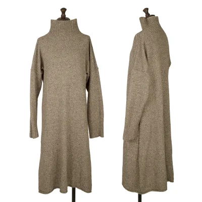 ISSEY MIYAKE Wool Blend High-neck Knit Dress
