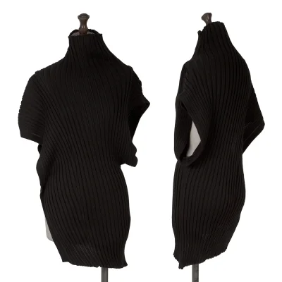 ISSEY MIYAKE Wool Rib Asymmetry Design Knit Vest