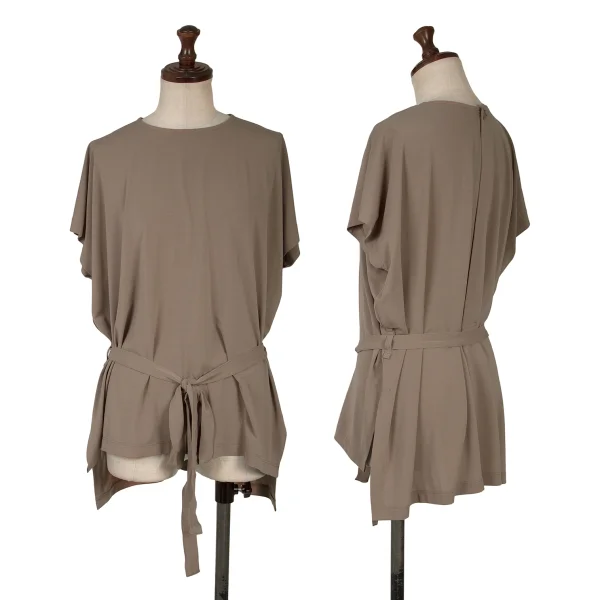 ISSEY MIYAKE Stretch Waist String Top Beige 2 K-167053_001