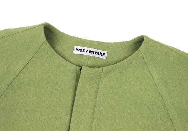 ISSEY MIYAKE Poly Blend Collarless Zip Jacket K-167056_003