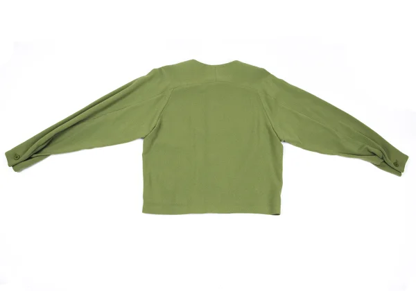 ISSEY MIYAKE Poly Blend Collarless Zip Jacket K-167056_010