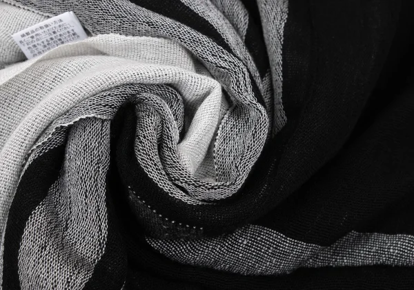 ISSEY MIYAKE Silk Striped Weave Fringe Stole K-167057_004