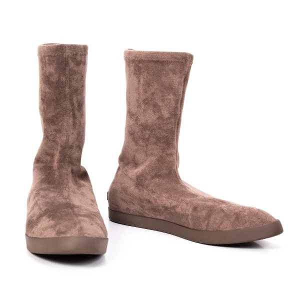 ISSEY MIYAKE×UN SKIN Synthetic Suede Short Boots Mocha 38 K-167059_001