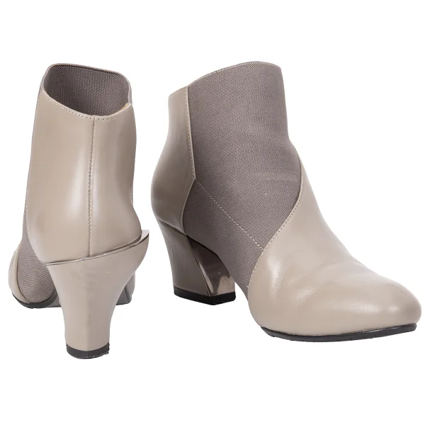 ISSEY MIYAKE×UN Wrap Bootie Mid Leather Heel Boots Beige 38 K-167060_001