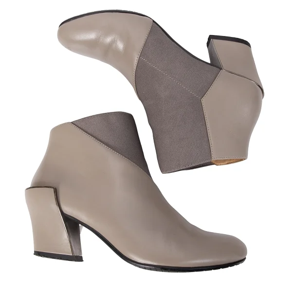 ISSEY MIYAKE×UN Wrap Bootie Mid Leather Heel Boots K-167060_003