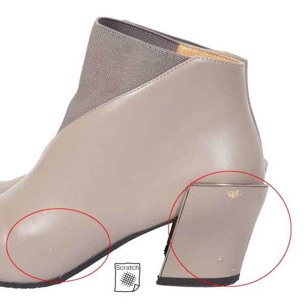 ISSEY MIYAKE×UN Wrap Bootie Mid Leather Heel Boots K-167060_006